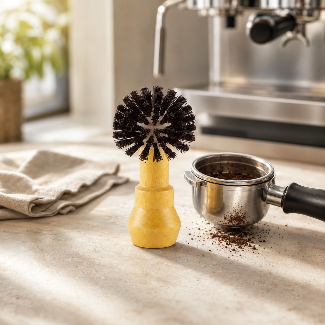 Mart Porta Filter Brush With Wooden Handle