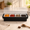 Roper  Plastic Black Spice Boxes With White Containers
