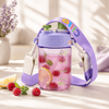 Cille 560 ML Kids Plastic Water Bottles With Straw, Spout AND Carry Strap