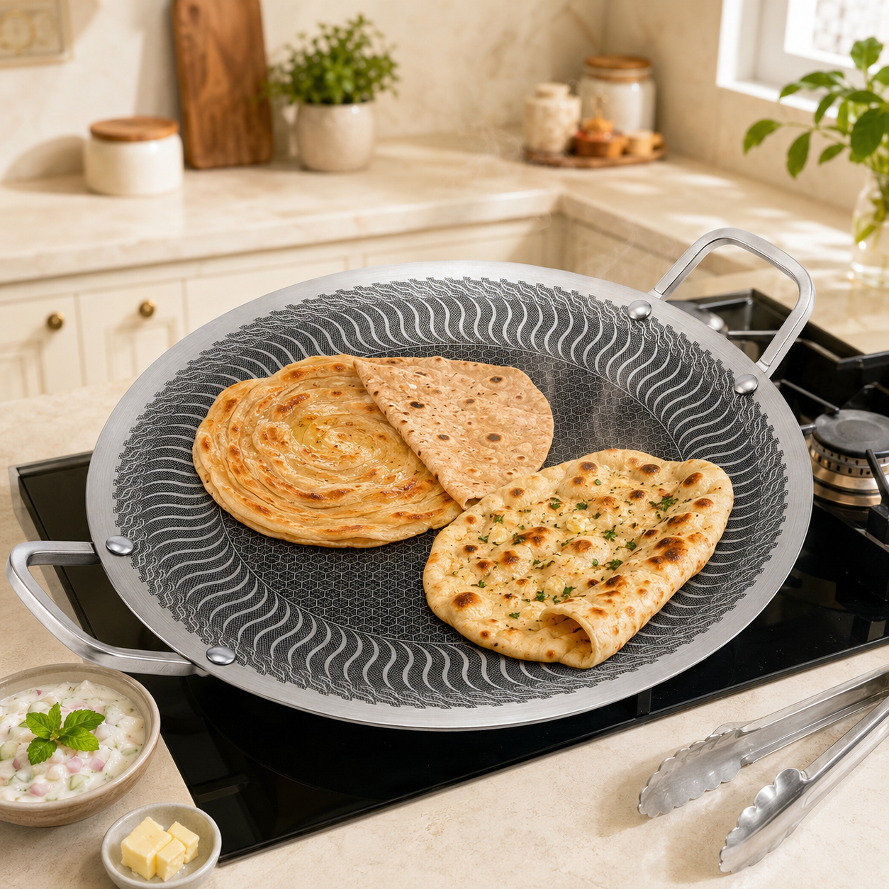 Flanek Stainless Steel Black And White Laser Coating Induction Griddles