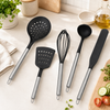Danny Home 6-Piece Black & White Stainless Steel Non-Stick Kitchen Tools Set.