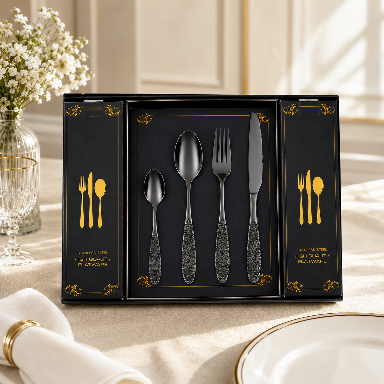 Alomi 24-Pieces Stainless Steel Cutlery Sets