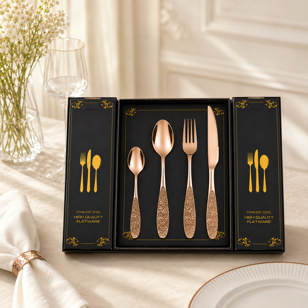 Alomi 24-Pieces Stainless Steel Cutlery Sets