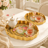 Angela Round Glass Tray Sets With Fiber Plastic Walls