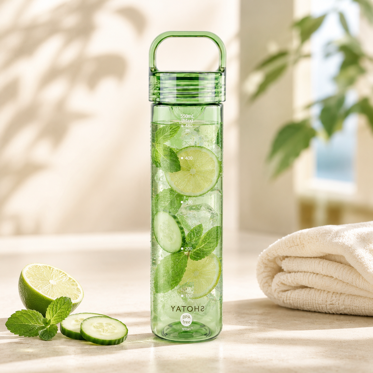 Shotay 550 ML Plastic Detox Water Bottle