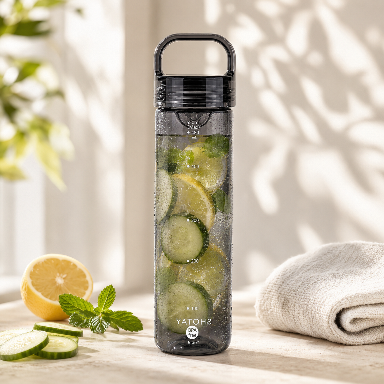 Shotay 550 ML Plastic Detox Water Bottle
