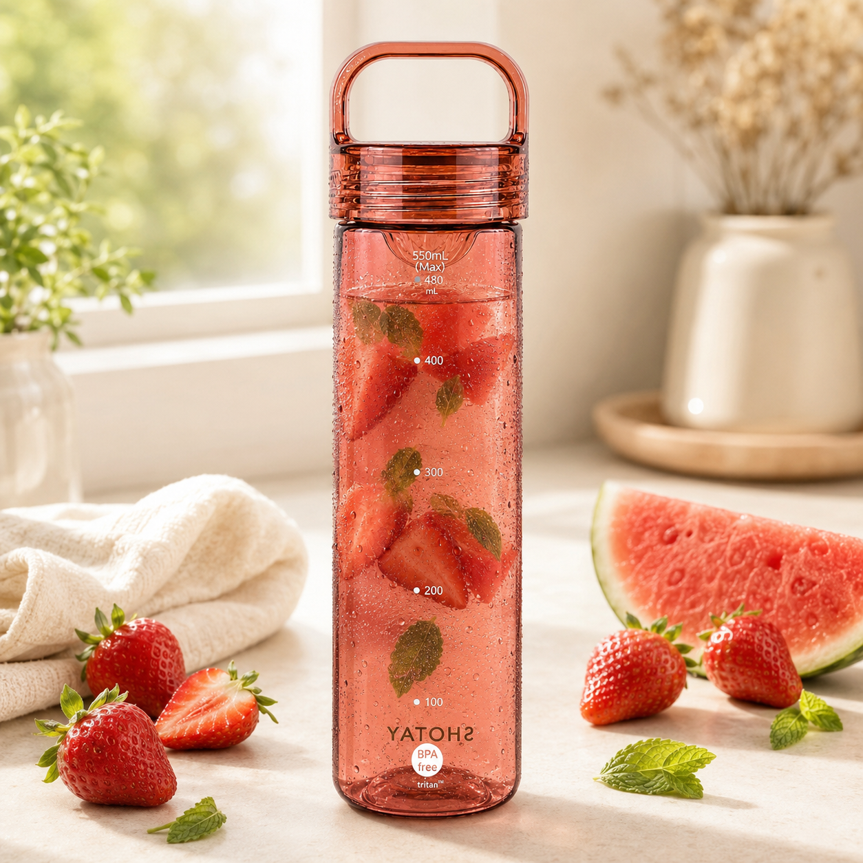 Shotay 550 ML Plastic Detox Water Bottle