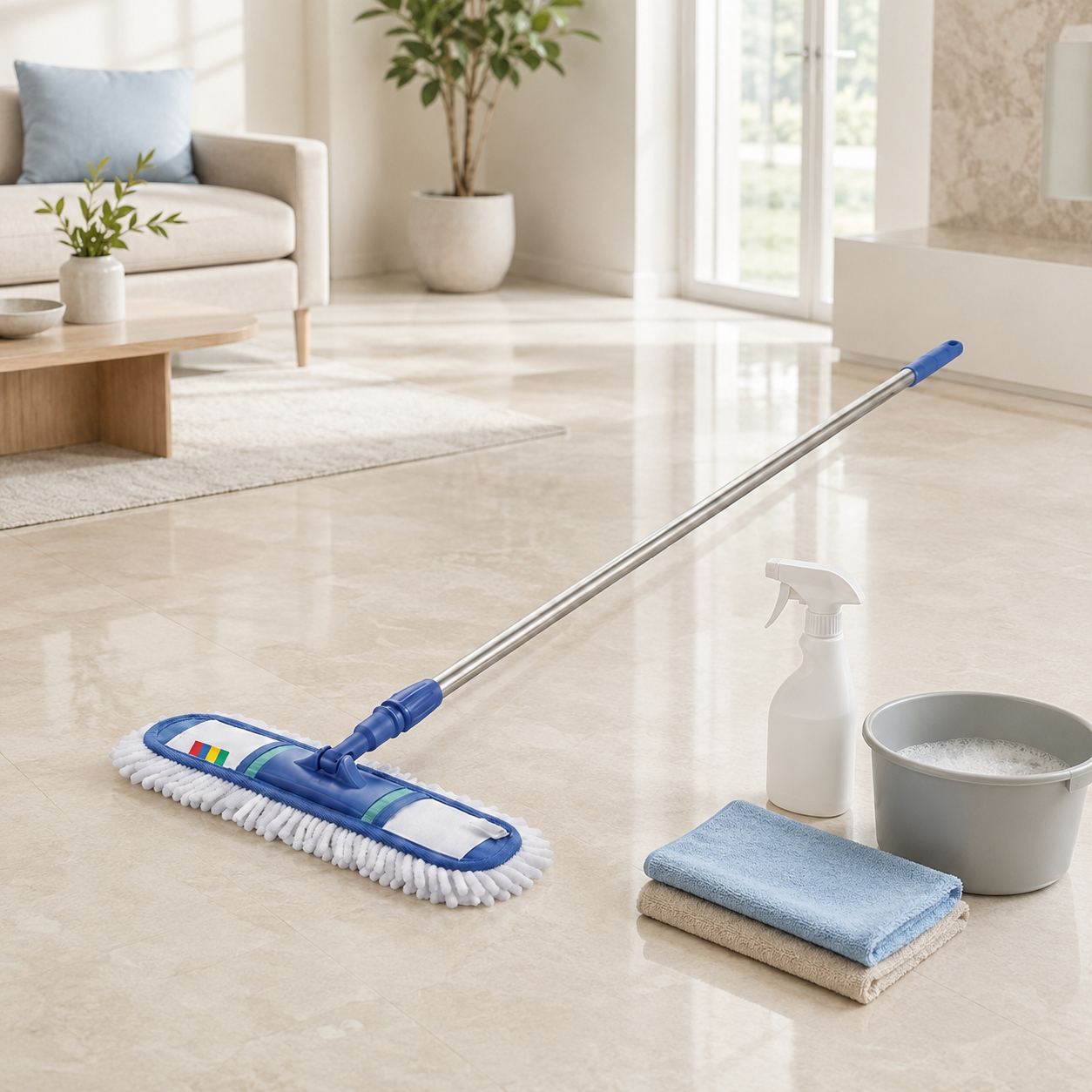Clear Steel Handle Wet Mops