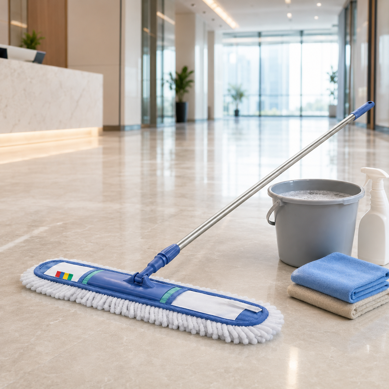 Clear Steel Handle Wet Mops
