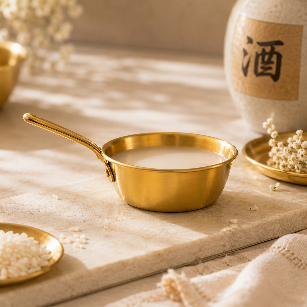 T.D.L Stainless Steel Electric Golden Coating Rice Wine Bowls