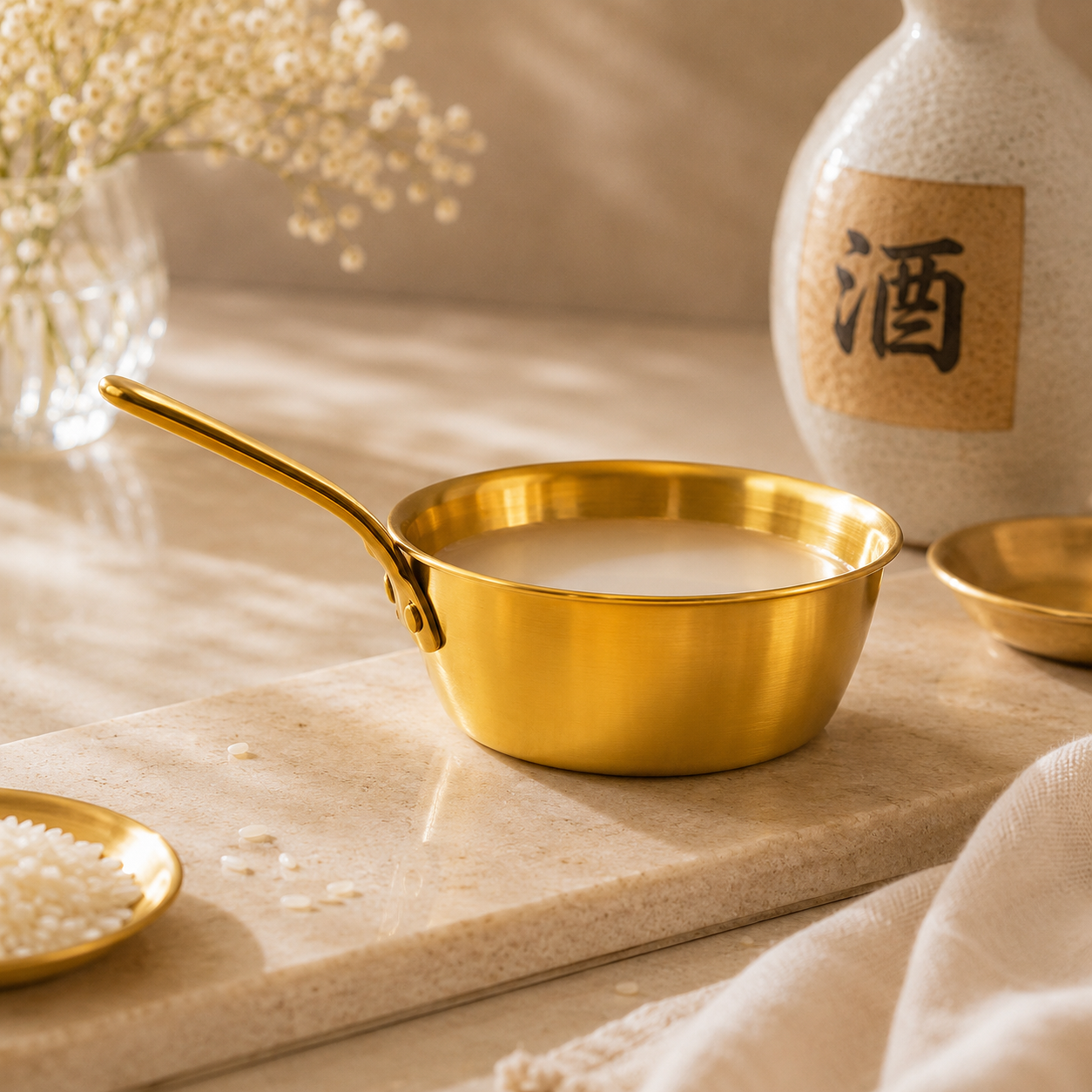 T.D.L Stainless Steel Electric Golden Coating Rice Wine Bowls