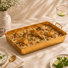 T.D.L Stainless Steel Electric Golden Coating Rectangular Deep Serving Trays