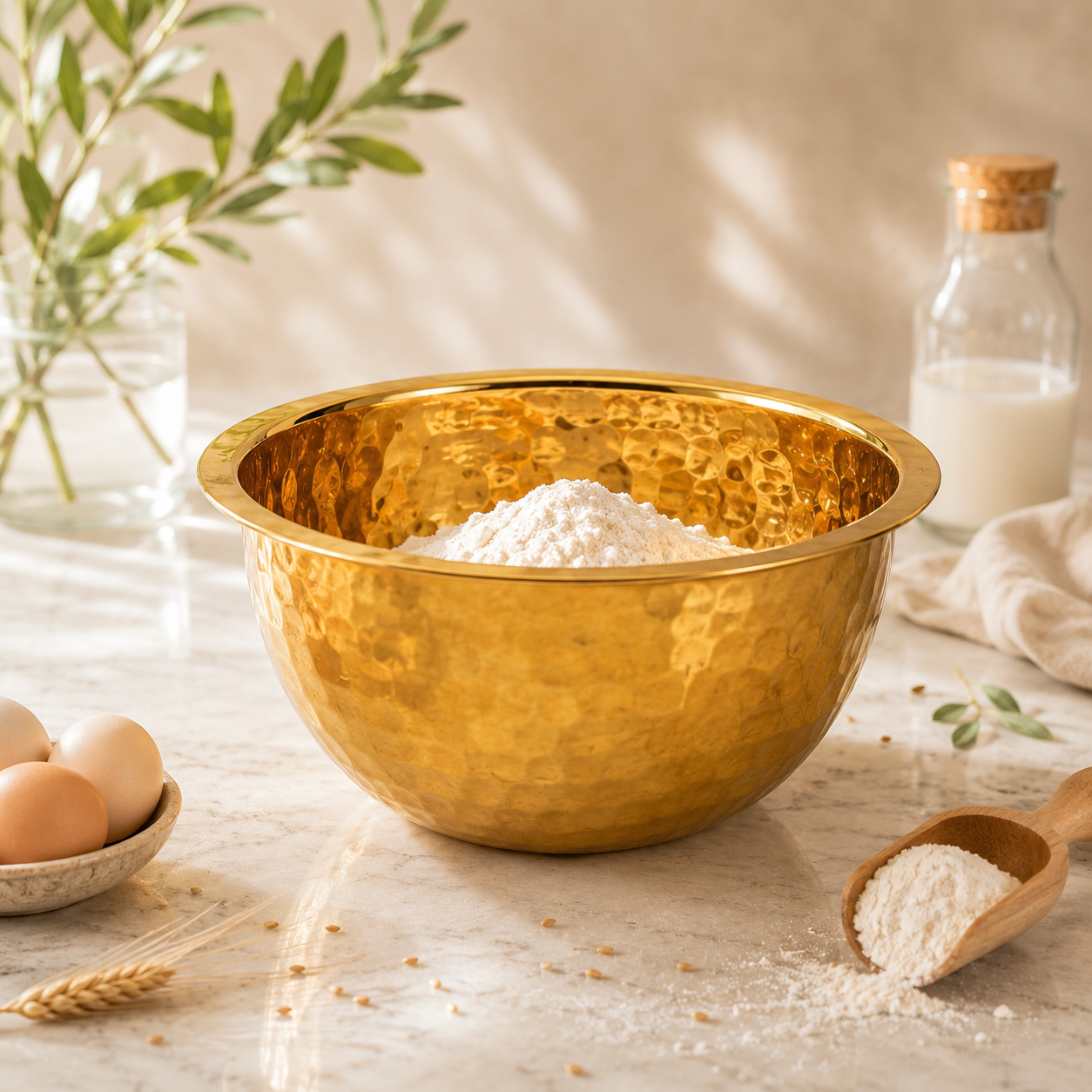 Crest Steel Aurum Hammered Golden Mixing Bowls