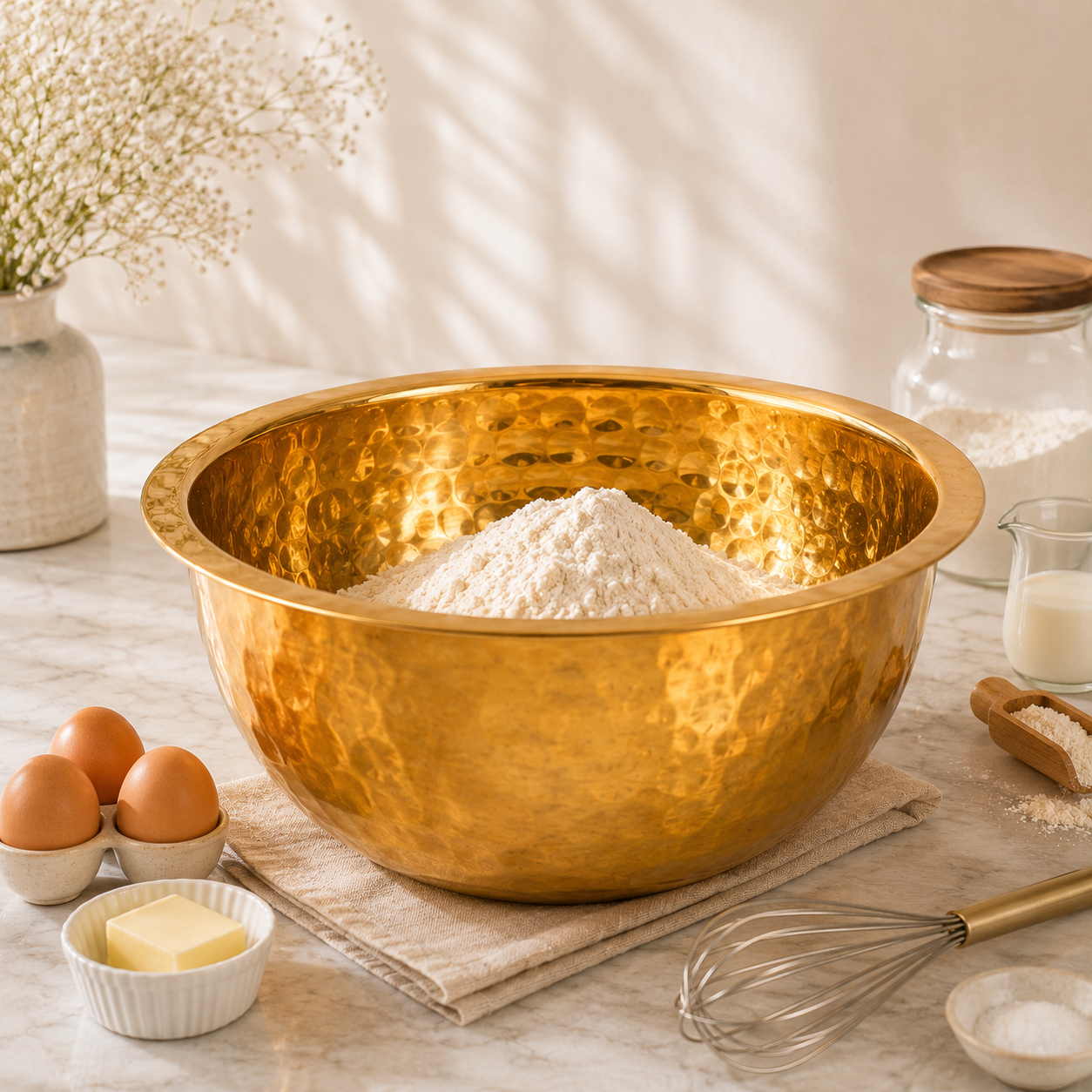 Crest Steel Aurum Hammered Golden Mixing Bowls