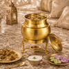 G.N 5-Liters, 3-person Stainless Steel Round Daigs With Golden Stand