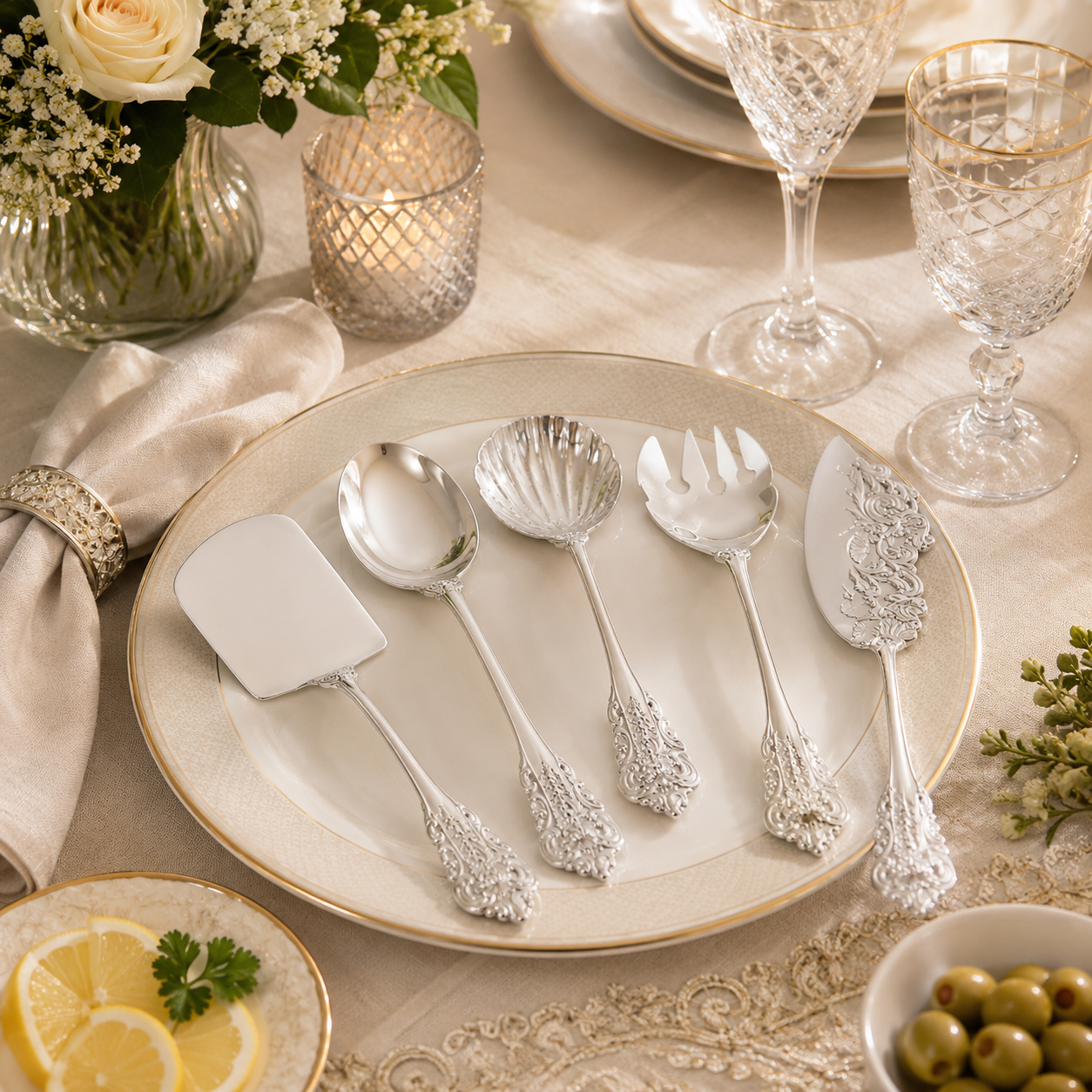 G.N 5-Pieces Brass Cutlery Sets