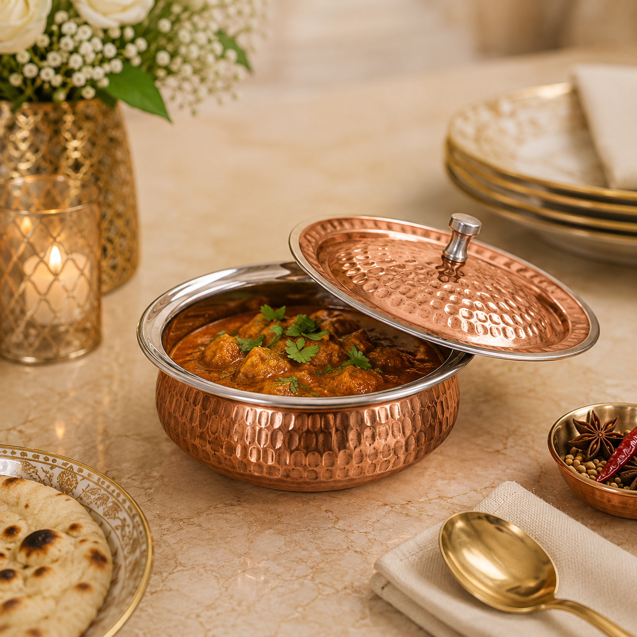 R.S Brass Copper Coating Serving Pot
