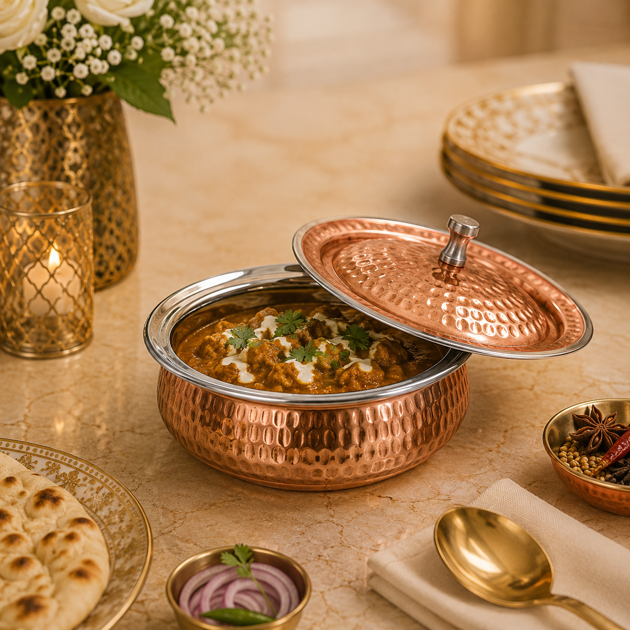 R.S Brass Copper Coating Serving Pot