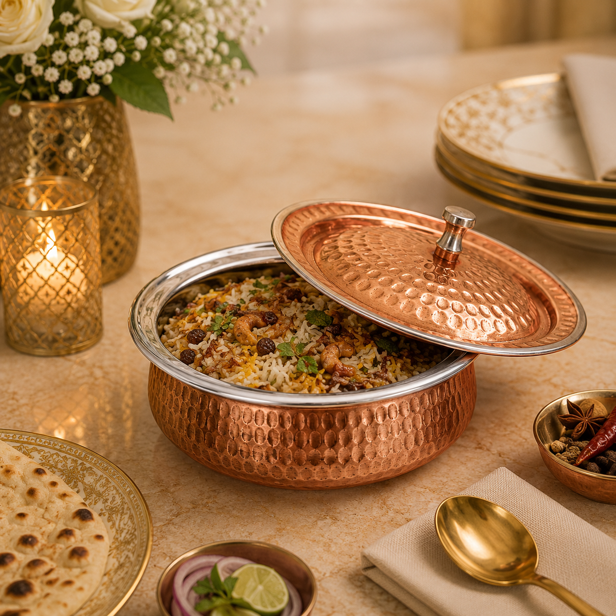 R.S Brass Copper Coating Serving Pot