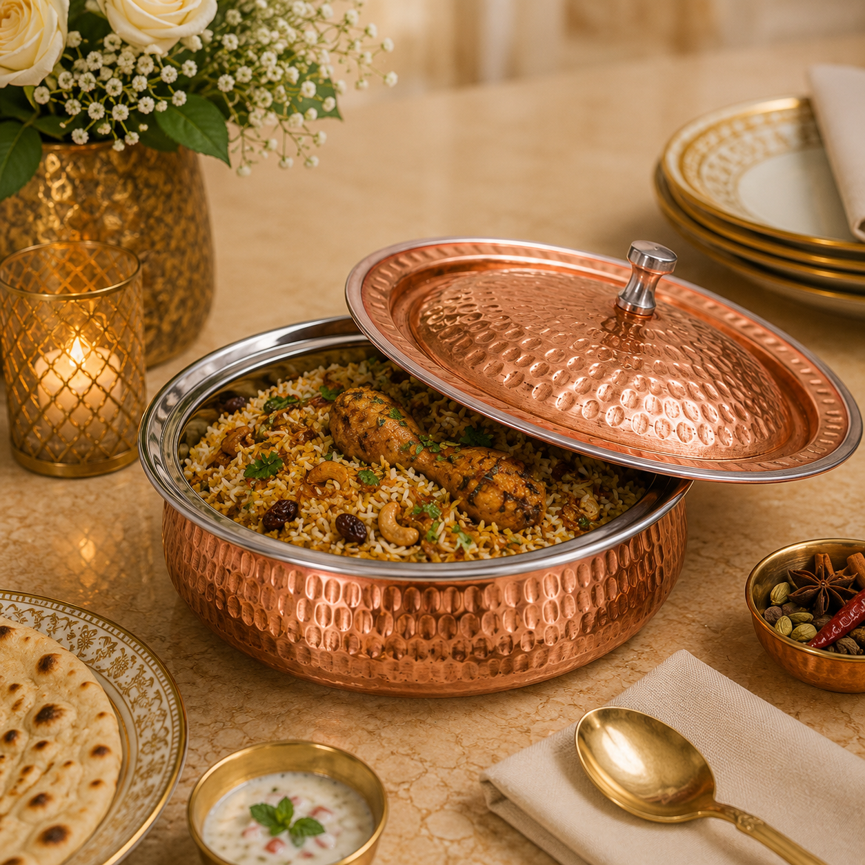 R.S Brass Copper Coating Serving Pot