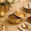R.S Brass Golden Coating Naqshi Serving Pot