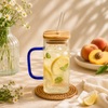 D.W.M 350 ML Borosilicate Glass Mason Jars With Straw