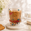 D.W.M Meadow Branches Double-Wall Glass Mug, 350 ml