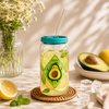 D.W.M 310 ML Fruit Collection Mason Jars With Lid AND Straw