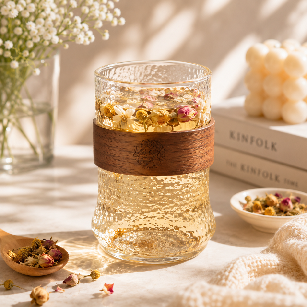 D.W.M 450 ML Glasses With Walnut Wood Grip