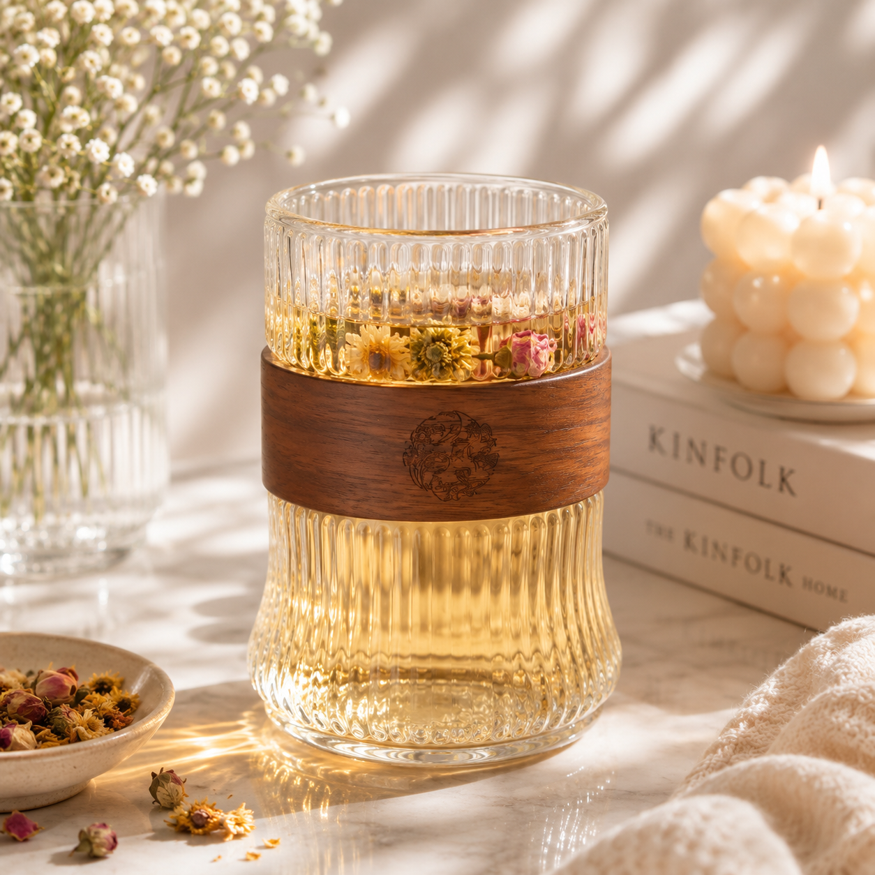 D.W.M 450 ML Glasses With Walnut Wood Grip