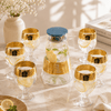 Home Table Classic Grecian Gold Glass Pitcher & Goblet Set, 7 Pieces