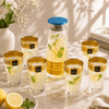 Home Table Classic Greek Key Glass Pitcher Set, 7 Pieces