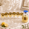 Home Table Geometric Grecian Gold Glass Pitcher & Goblet Set, 7 Pieces