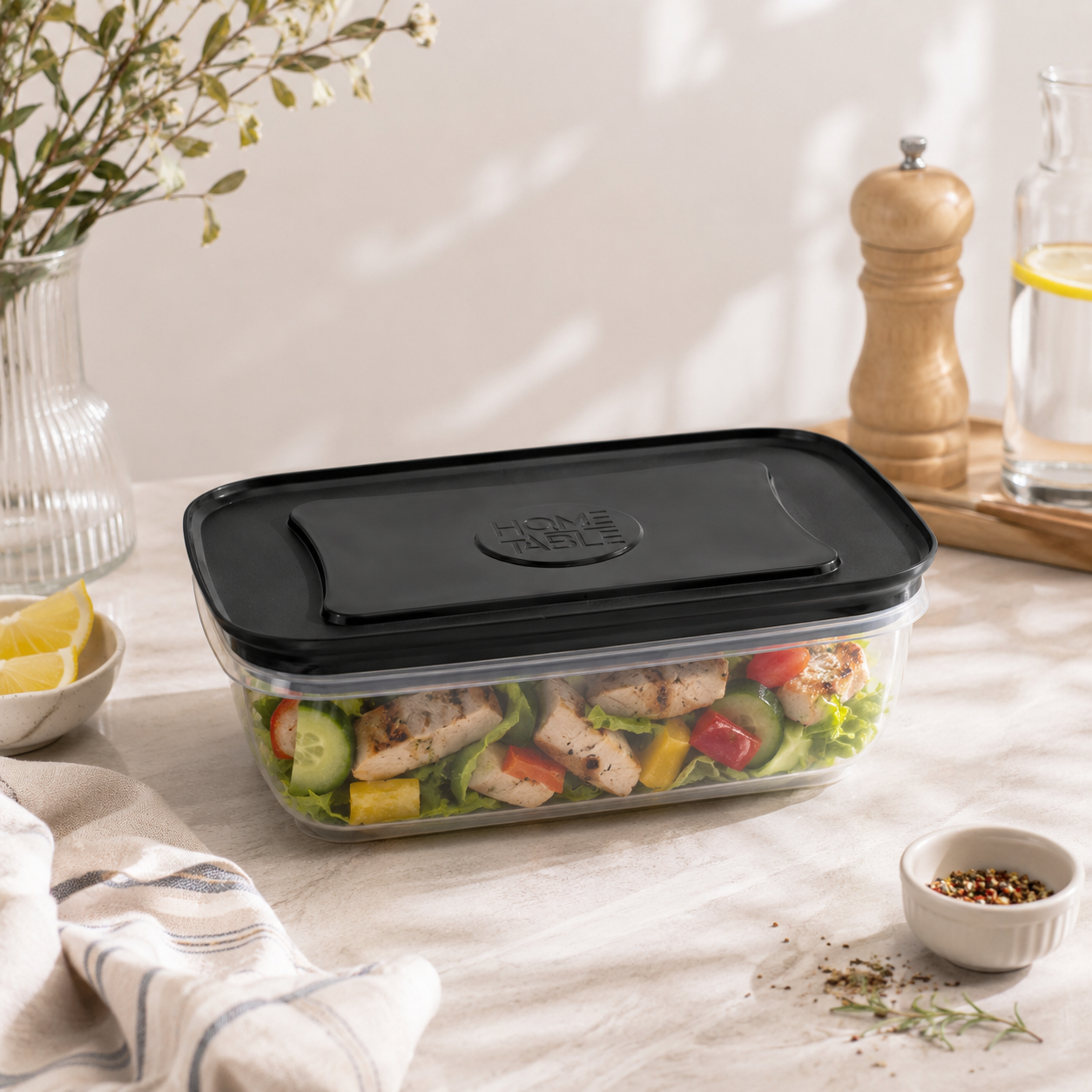 Home Table 1-Liter 960 g Plastic Food Containers