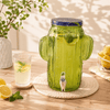 Danny Home 3.5-Liter Desert Oasis Cactus Glass Beverage Dispenser with Tap