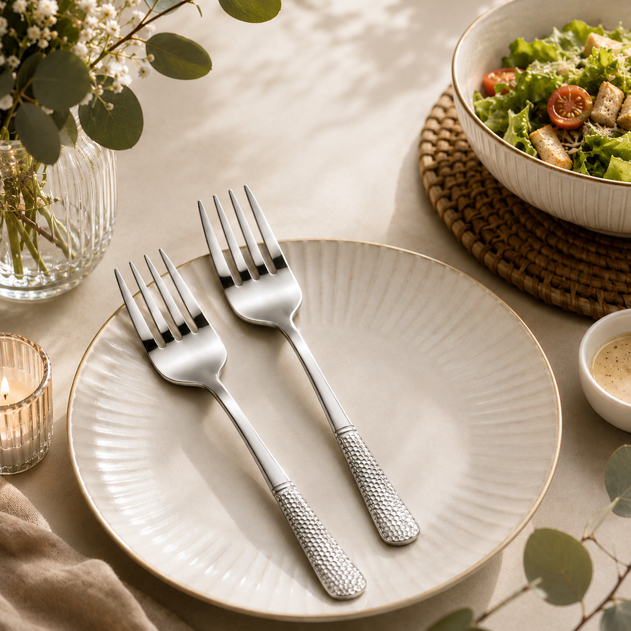 Blaze R.P.2 Stainless Steel 2-Piece Silver Serving Fork Set