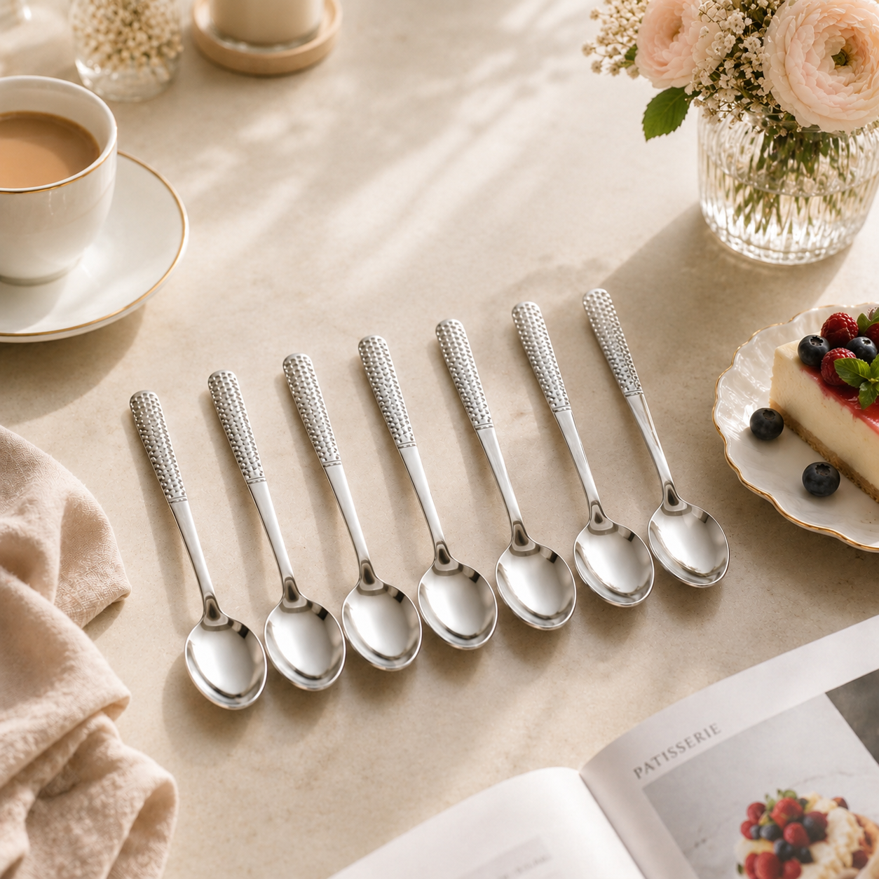 Blaze R.P.2 Stainless Steel 6-Piece Silver Dessert Spoon Set