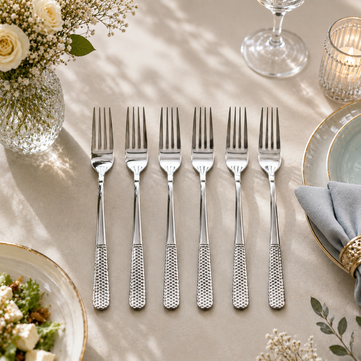 Blaze R.P.2 Stainless Steel 6-Piece Silver Table Fork Set