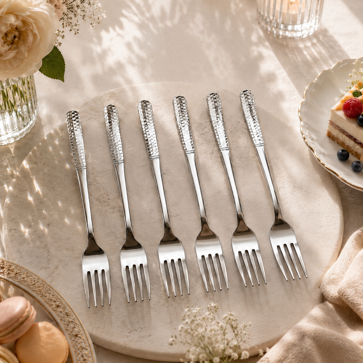Blaze R.P.2 Stainless Steel 6-Piece Silver Dessert Fork Set