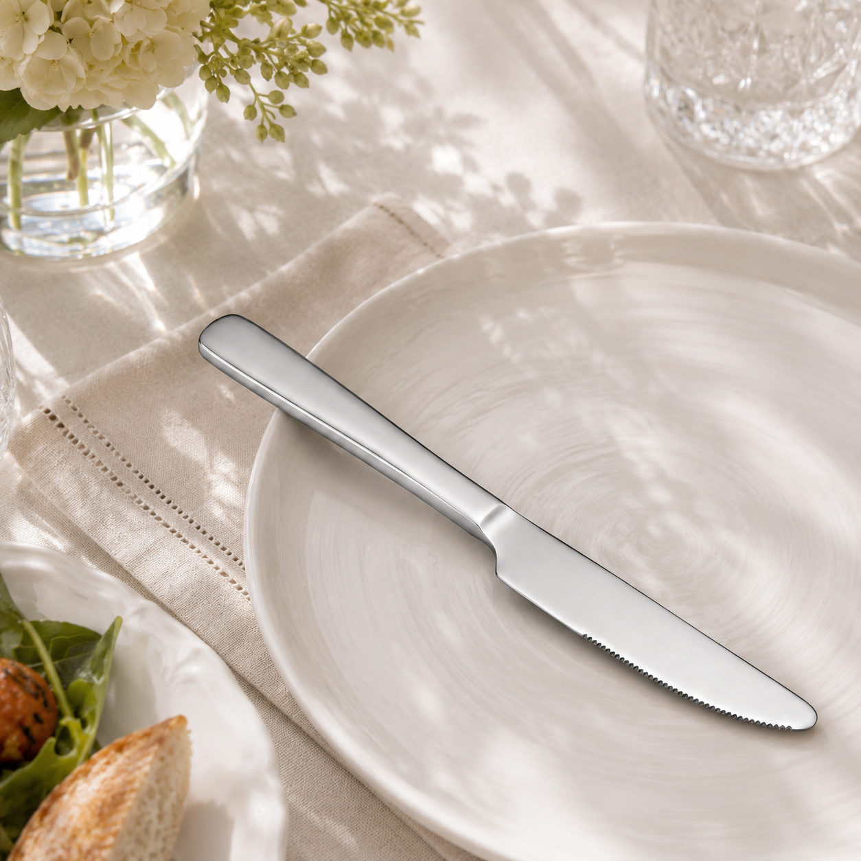 Blaze Pearl 6-Piece Stainless Steel Silver Table Knife Set
