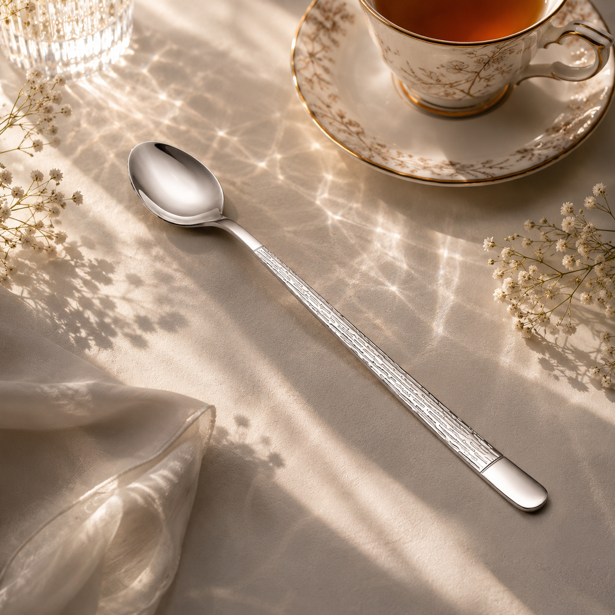 Blaze Tree 6-Piece Stainless Steel Silver Long Tea Spoon Set