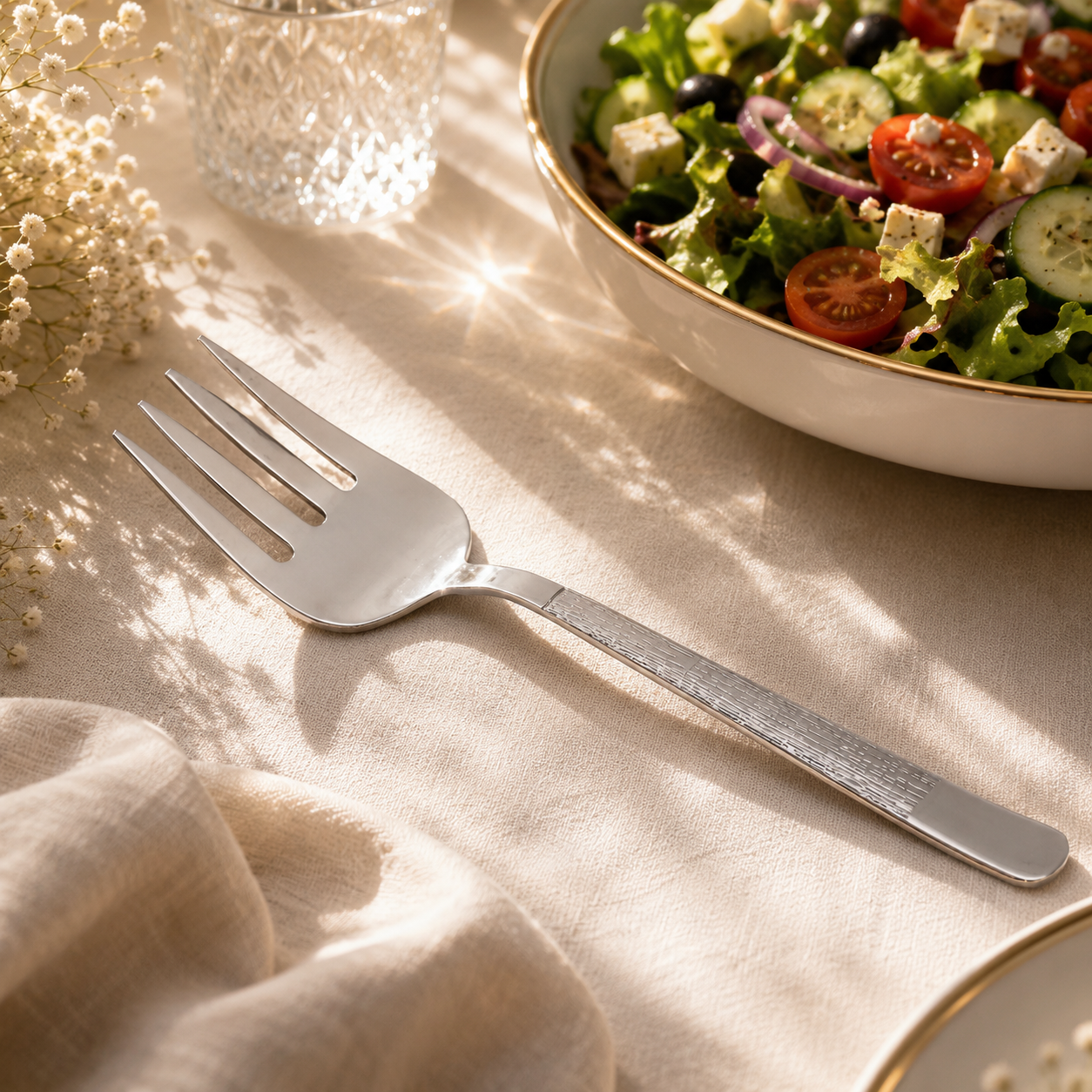 Blaze Tree 2-Piece Stainless Steel Silver Serving Fork Set