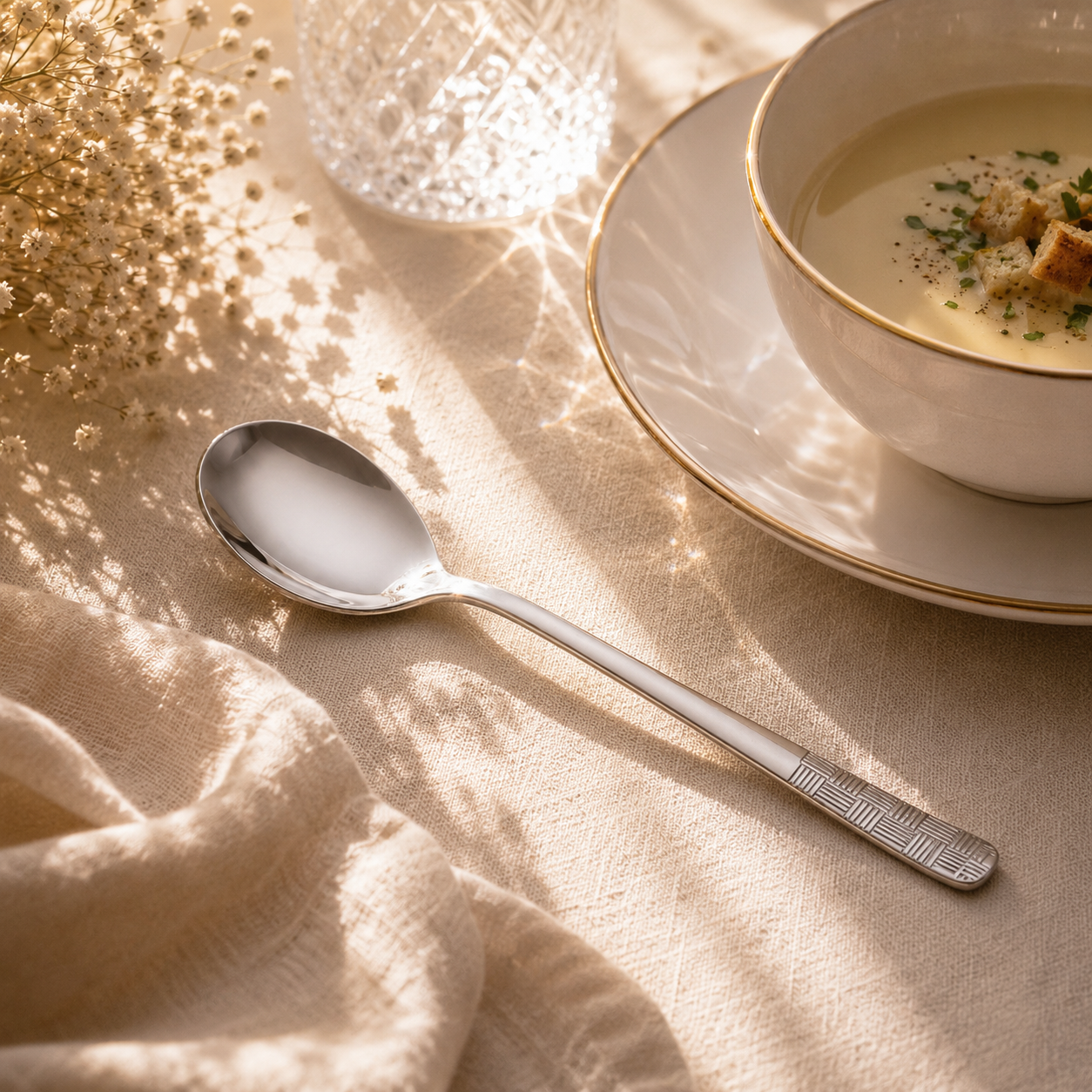 Blaze R.P.1 Stainless Steel 6-Piece Silver Dessert Soup Spoon Set