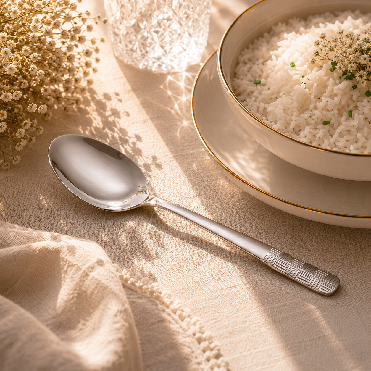 Blaze R.P.1 Stainless Steel 2-Piece Silver Serving Rice Spoon Set