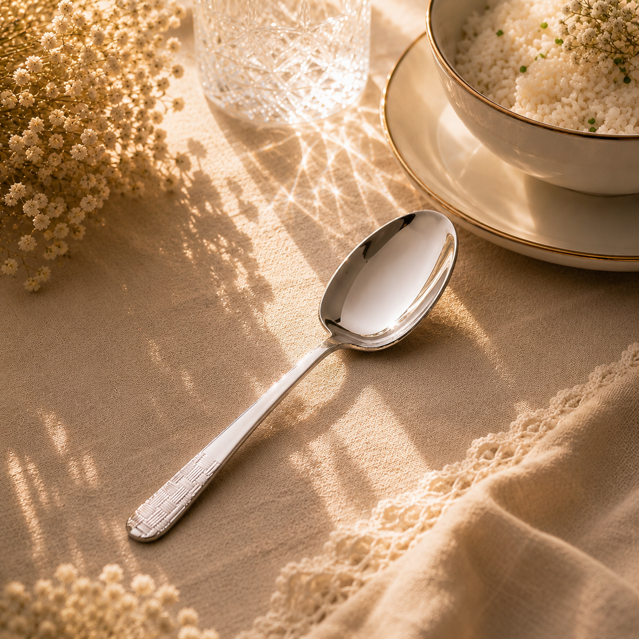 Blaze R.P.1 Stainless Steel 2-Piece Serving Rice Panja Spoon Set