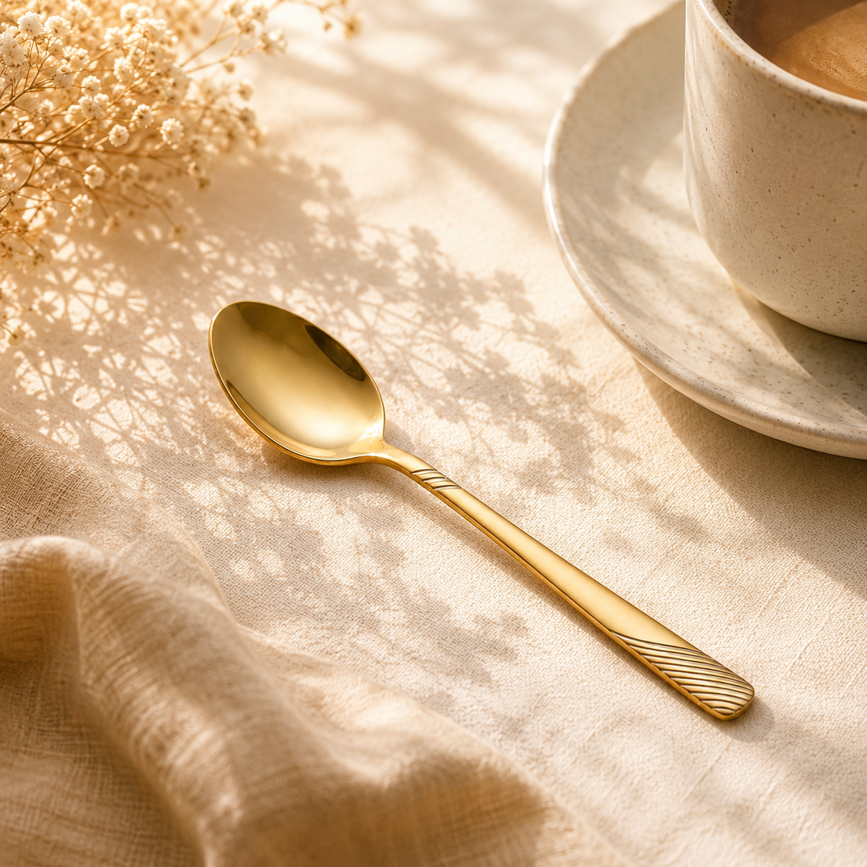 Blaze TPO Gold 6-Piece Stainless Steel Golden Coffee Spoon Set