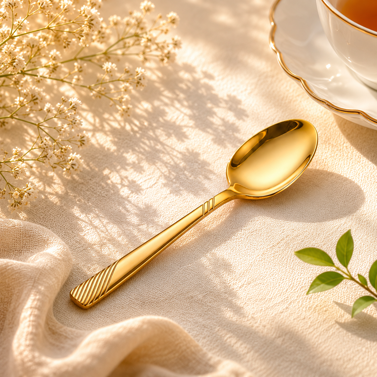 Blaze TPO Gold 6-Piece Stainless Steel Golden Tea Spoon Set