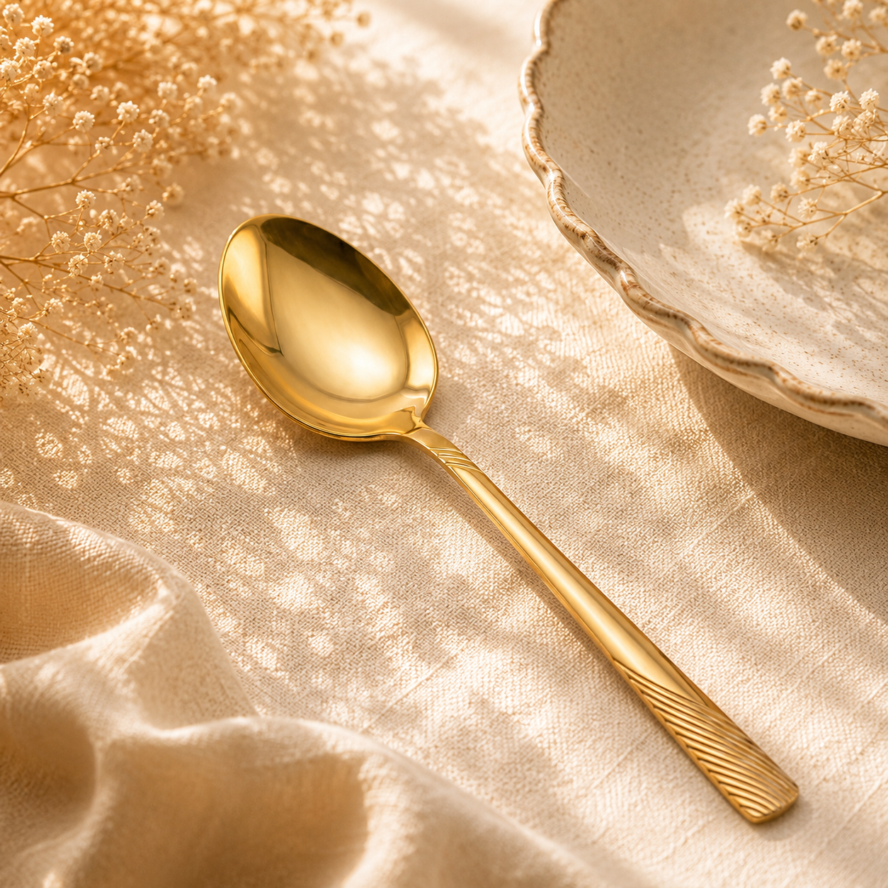 Blaze TPO Gold 6-Piece Stainless Steel Golden Table Spoon Set
