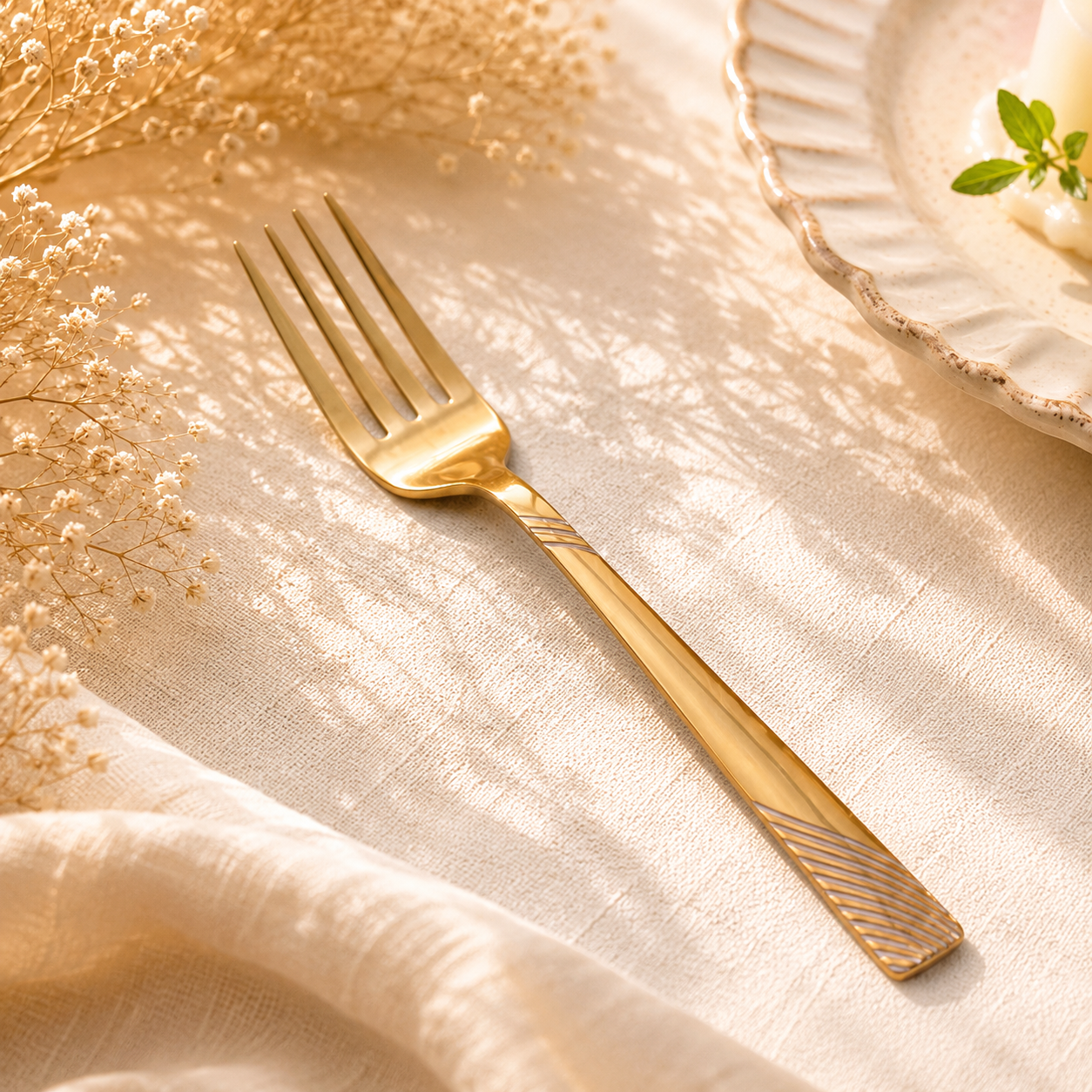 Blaze TPO Gold 6-Piece Stainless Steel Golden Dessert Fork Set
