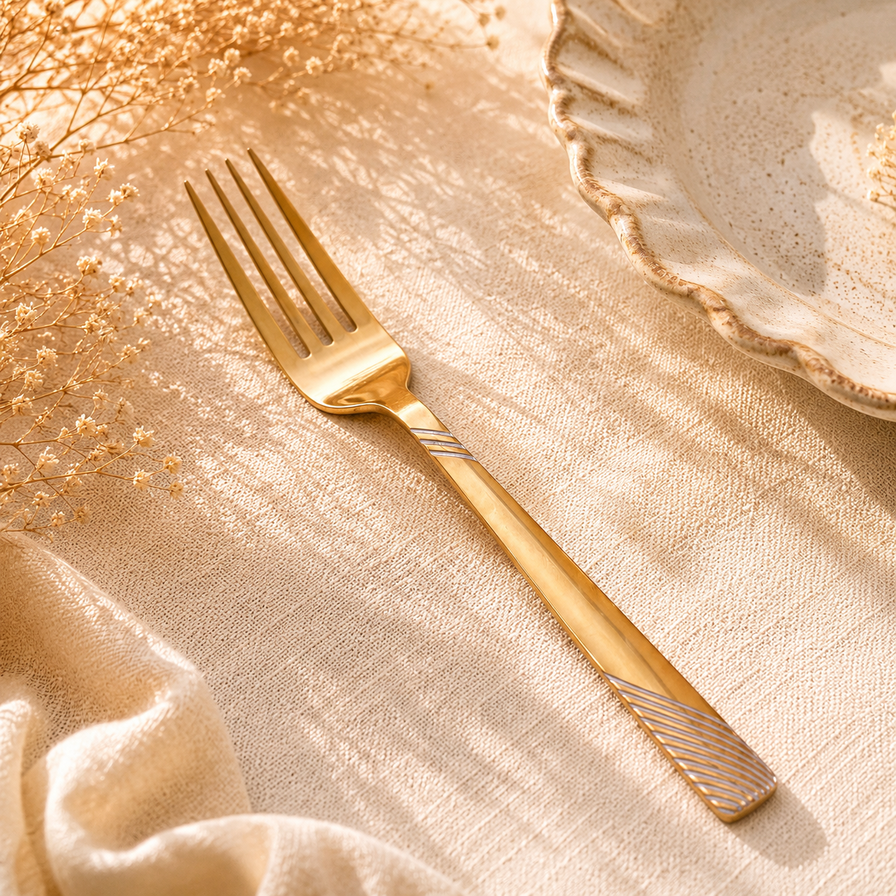 Blaze TPO Gold 6-Piece Stainless Steel Golden Table Fork Set
